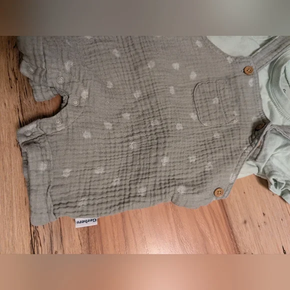 2-Piece Baby Neutral Palms Overall Romper and T-Shirt Set - Picture 5 of 7